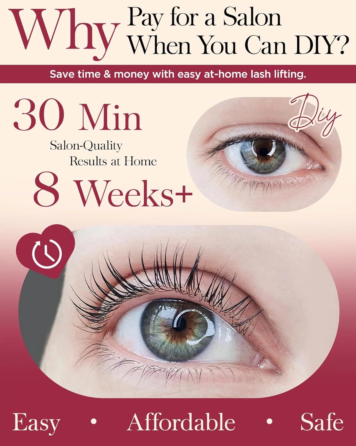 BEYELIAN Lash Lift Kit Eyelash Perm Kit, Professional Instant Perming, Lifting & Curling for Eyelashes, Semi-Permanent Salon & DIY Home Use for Beginner and Professional 10 Times