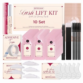 BEYELIAN Lash Lift Kit Eyelash Perm Kit, Professional Instant Perming, Lifting & Curling for Eyelashes, Semi-Permanent Salon & DIY Home Use for Beginner and Professional 10 Times