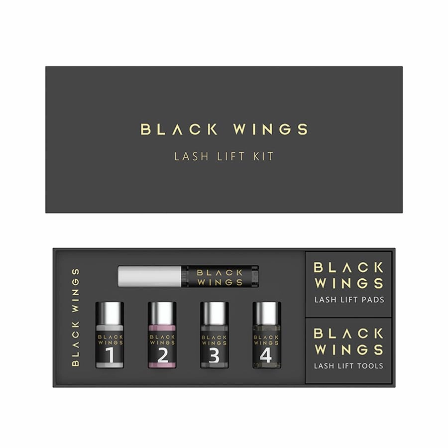 BLACKWINGS Lash Lift Kit Eyelash Curl Cysteine Fast Perm Extension Lamination Setting Lotion Cream Eyelash Serum Gel Glue Rods Pads Tools Salon Eyeliner