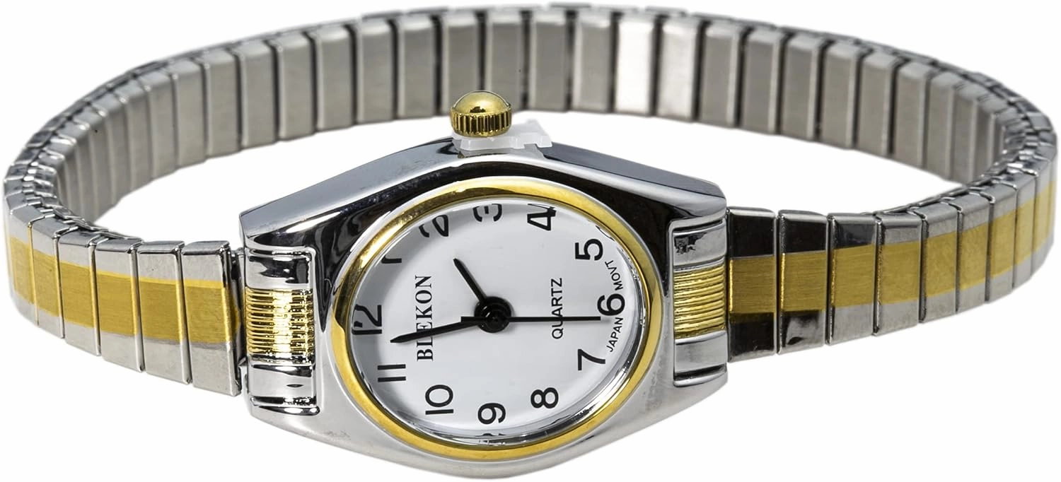 Blekon Collections Quartz Womens 19mm Oval Case Thin Stretch Band Watch (Doesn't Fit Small Wrist)