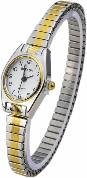 Blekon Collections Quartz Womens 19mm Oval Case Thin Stretch Band Watch (Doesn't Fit Small Wrist)