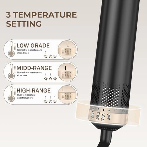 Blow Dryer Brush, 5 in 1 Upgrade Hair Dryer Brush Air Curler Air Curling Wrap Styler, Detachable Hot Air Brush Negative Ion Curling Brush Iron, Hair Styling Tools for Drying Curling Straightening