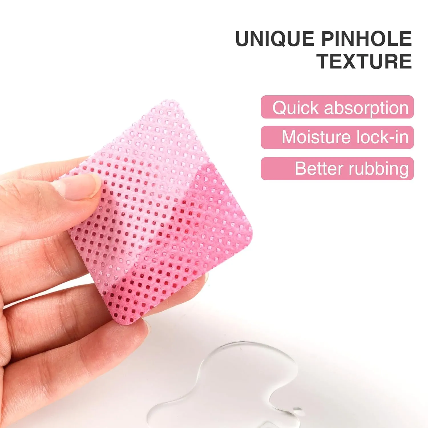 BLUERISE Lint Free Nail Wipes Pink 2500pcs Nail Polish Remover Pads Soft Absorbable Eyelash Extension Glue Cleaning Wipes