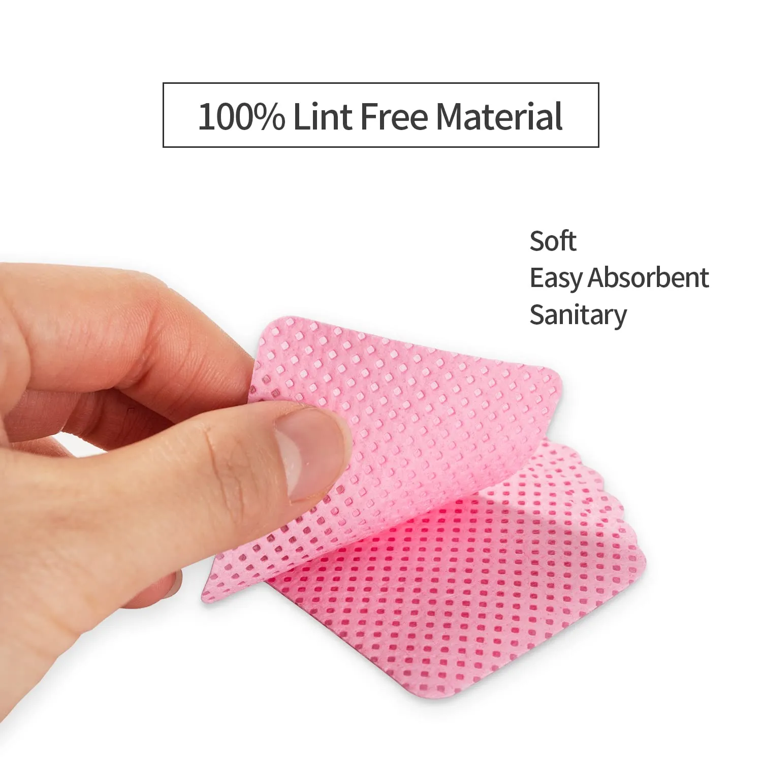 BLUERISE Lint Free Nail Wipes Pink 2500pcs Nail Polish Remover Pads Soft Absorbable Eyelash Extension Glue Cleaning Wipes