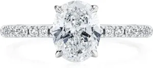 Bo.Dream 1.5ct/2ct Oval Cut Cubic Zirconia CZ Engagement Ring Rhodium Plated Sterling Silver