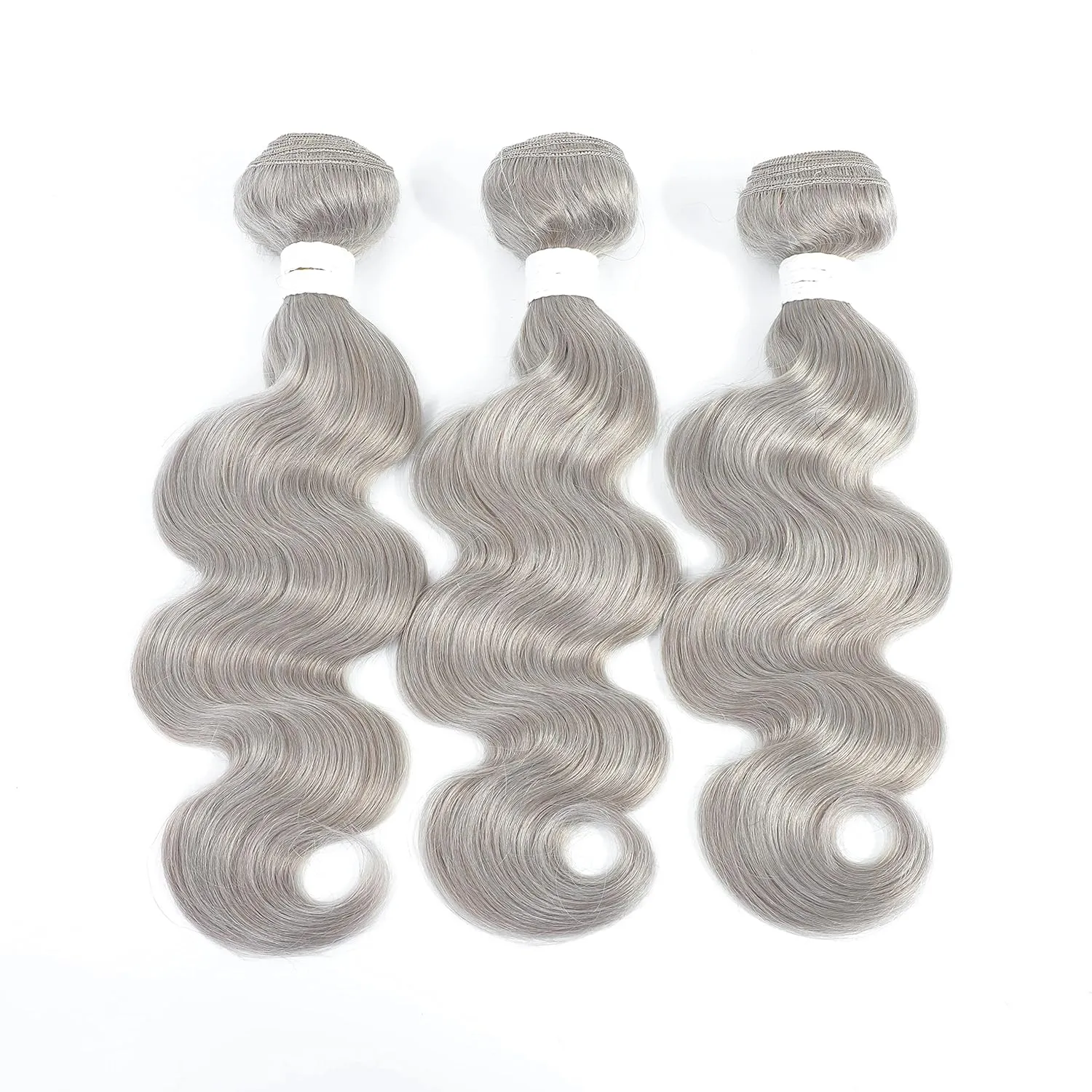 Body Wave Bundles 14Inch Grey Human Hair Bundle 100% Brazilian Remy 1 Bundle Hair Weave Double Weft Hair Extension