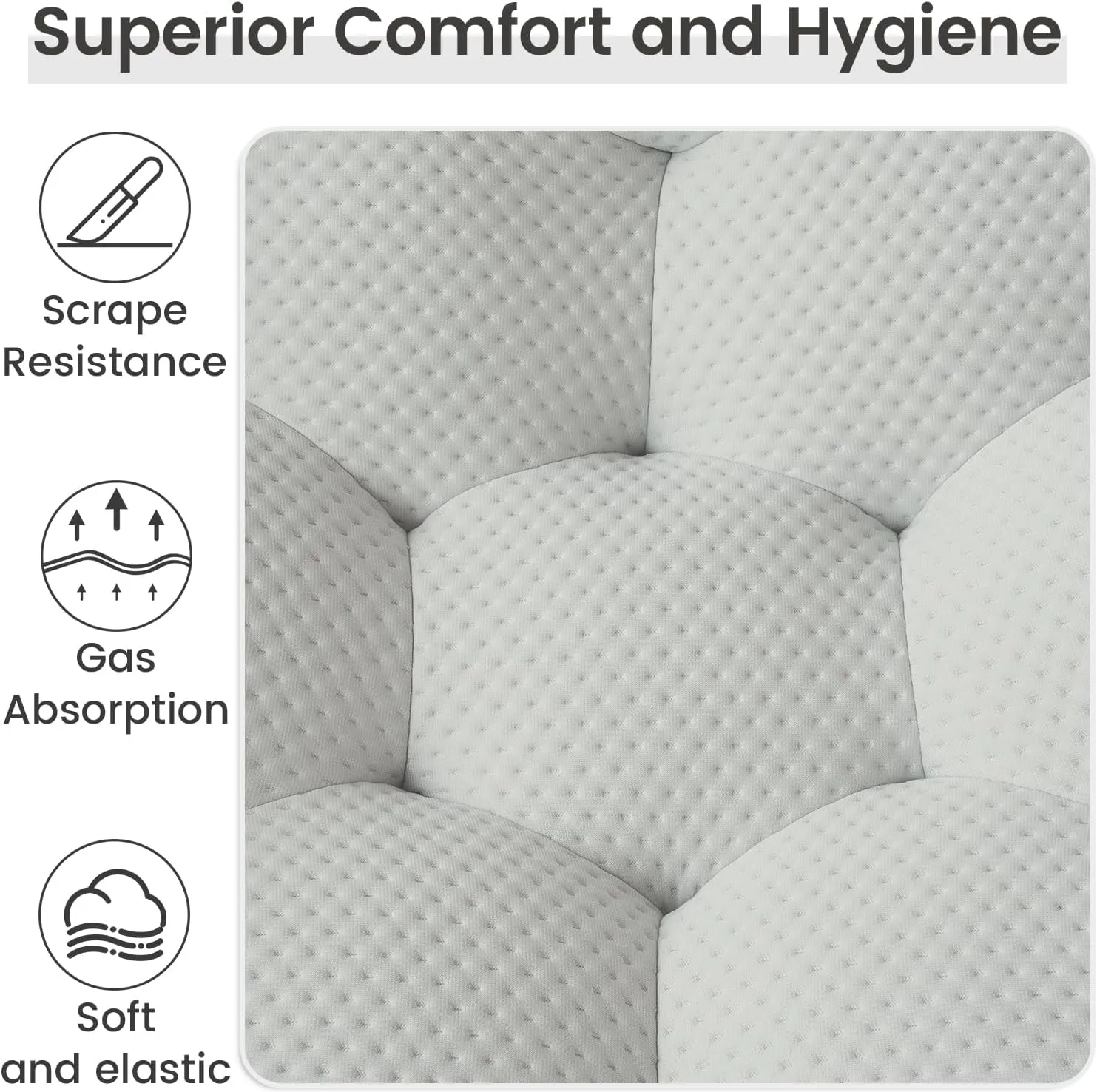 Bubble Couch,48inch Modern Curved Sofa, Morden Lazy Floor Sofa, Memory Foam Bean Bag Floor Couch Lounge Chair for Living Room, Office, Apartment (Gray)