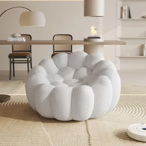 Bubble Couch,48inch Modern Curved Sofa, Morden Lazy Floor Sofa, Memory Foam Bean Bag Floor Couch Lounge Chair for Living Room, Office, Apartment (Gray)