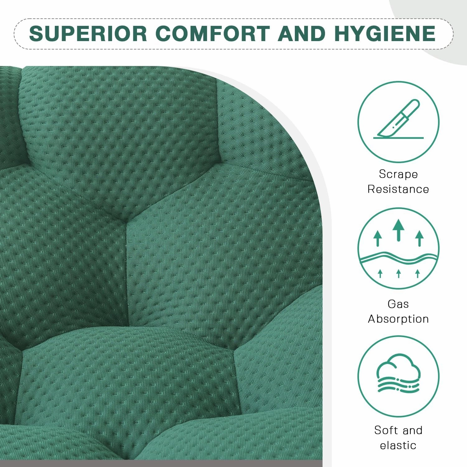 Bubble Couch,49.21'' Single Sofa,Mesh Fabric Lazy Floor Sofa, 3D Honeycomb Shape Curved Couch for Living Room, Office, Apartment (Green, 48.43" D)