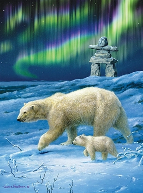 Buffalo Games - James Hautman - Northern Lights Bears - 1000 Piece Jigsaw Puzzle for Adults -Challenging Puzzle Perfect for Game Nights - Finished Size is 26.75 x 19.75