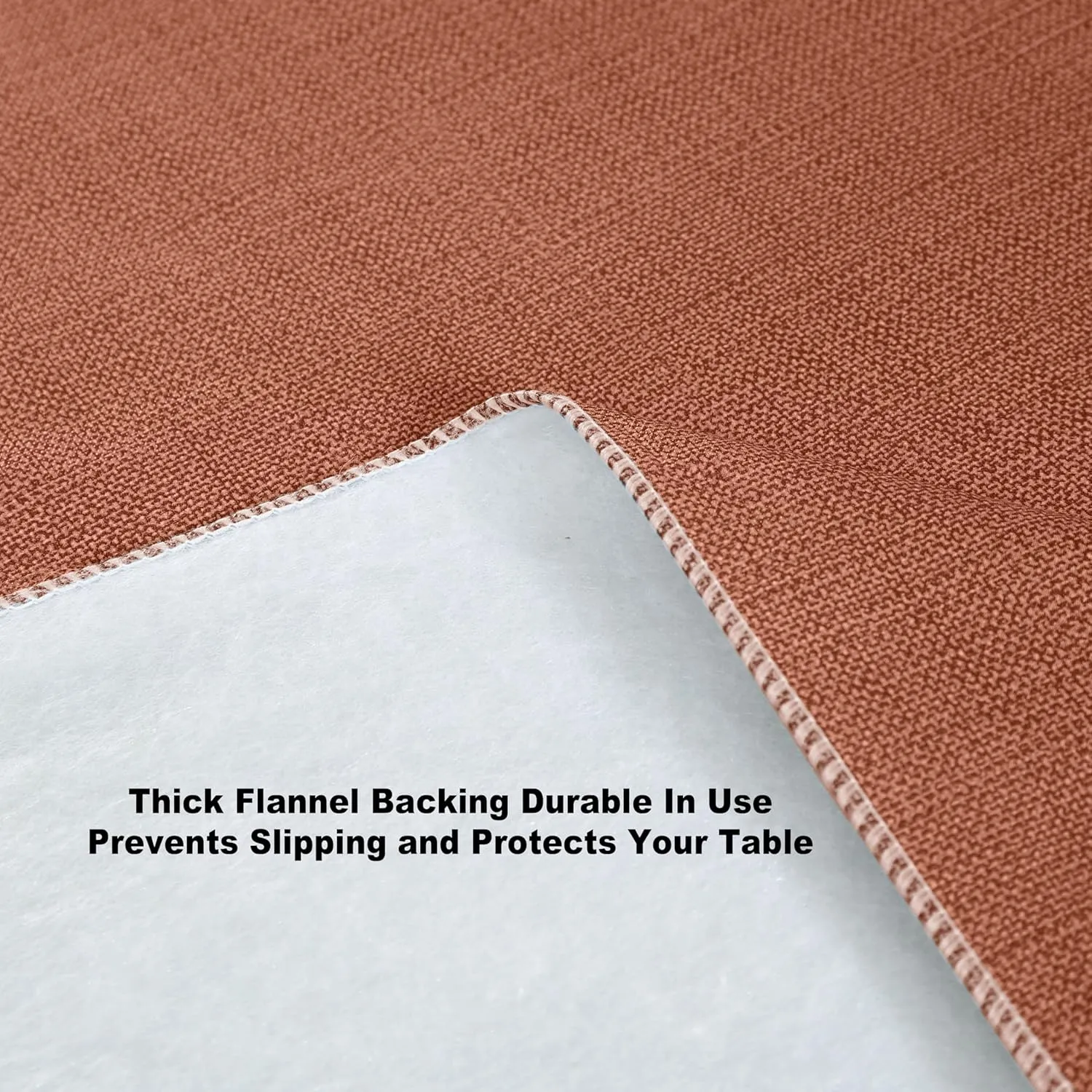 Cafe Hotel Linen Look Solid Color Heavy 4 Gauge Vinyl Flannel Backed Tablecloth, Indoor/Outdoor Wipe Clean Tablecloth, 60 Inch x 120 Inch Oblong/Rectangle, Orange