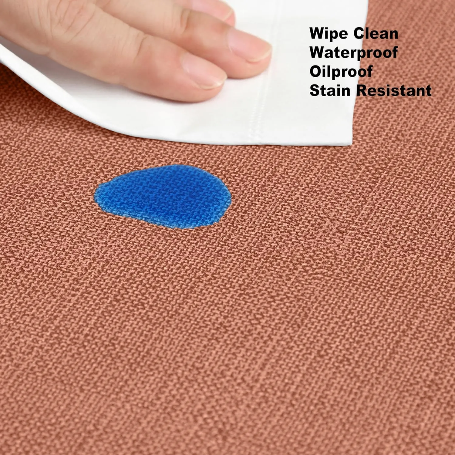 Cafe Hotel Linen Look Solid Color Heavy 4 Gauge Vinyl Flannel Backed Tablecloth, Indoor/Outdoor Wipe Clean Tablecloth, 60 Inch x 120 Inch Oblong/Rectangle, Orange