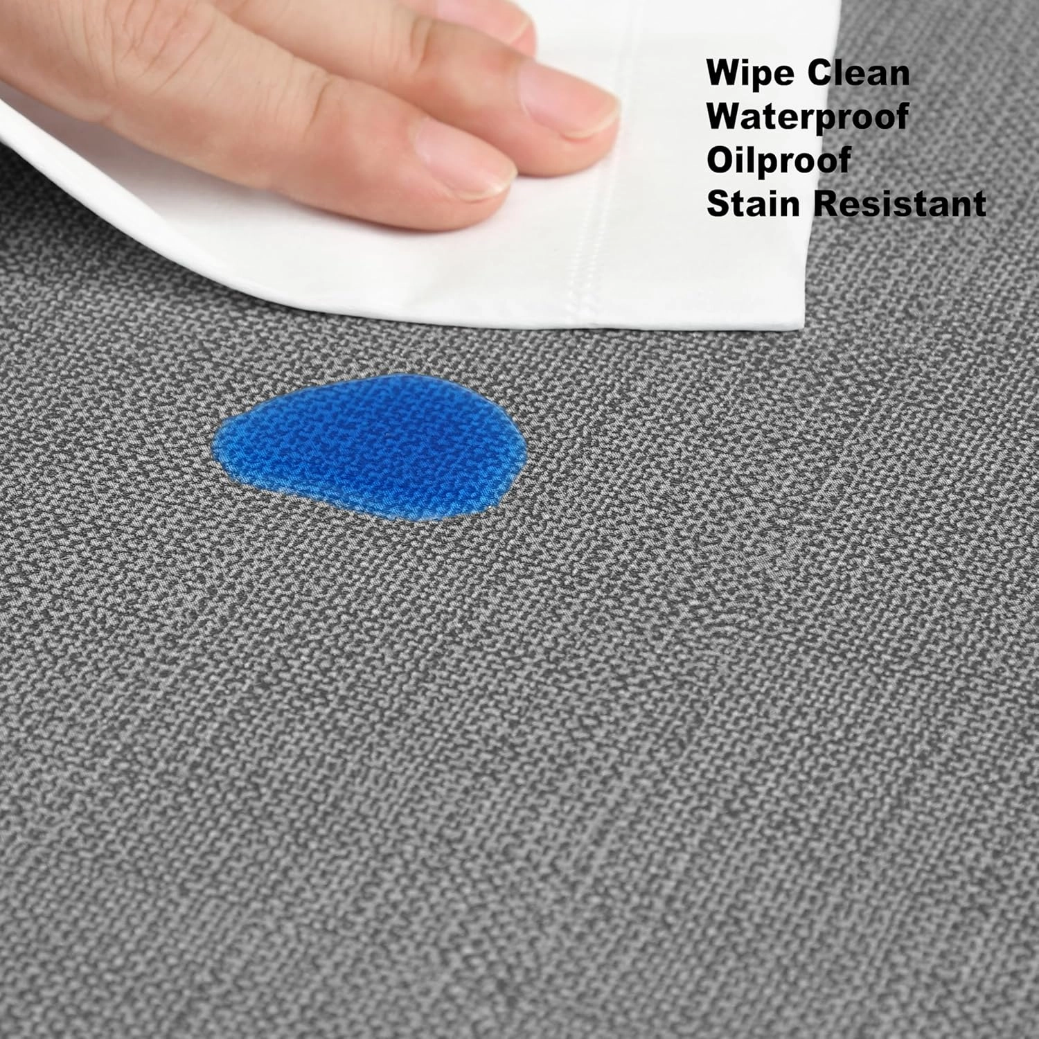 Cafe Hotel Linen Look Solid Color Heavy 4 Gauge Vinyl Flannel Backed Tablecloth, Indoor/Outdoor Wipe Clean Tablecloth, 52 Inch x 52 Inch Square, Grey