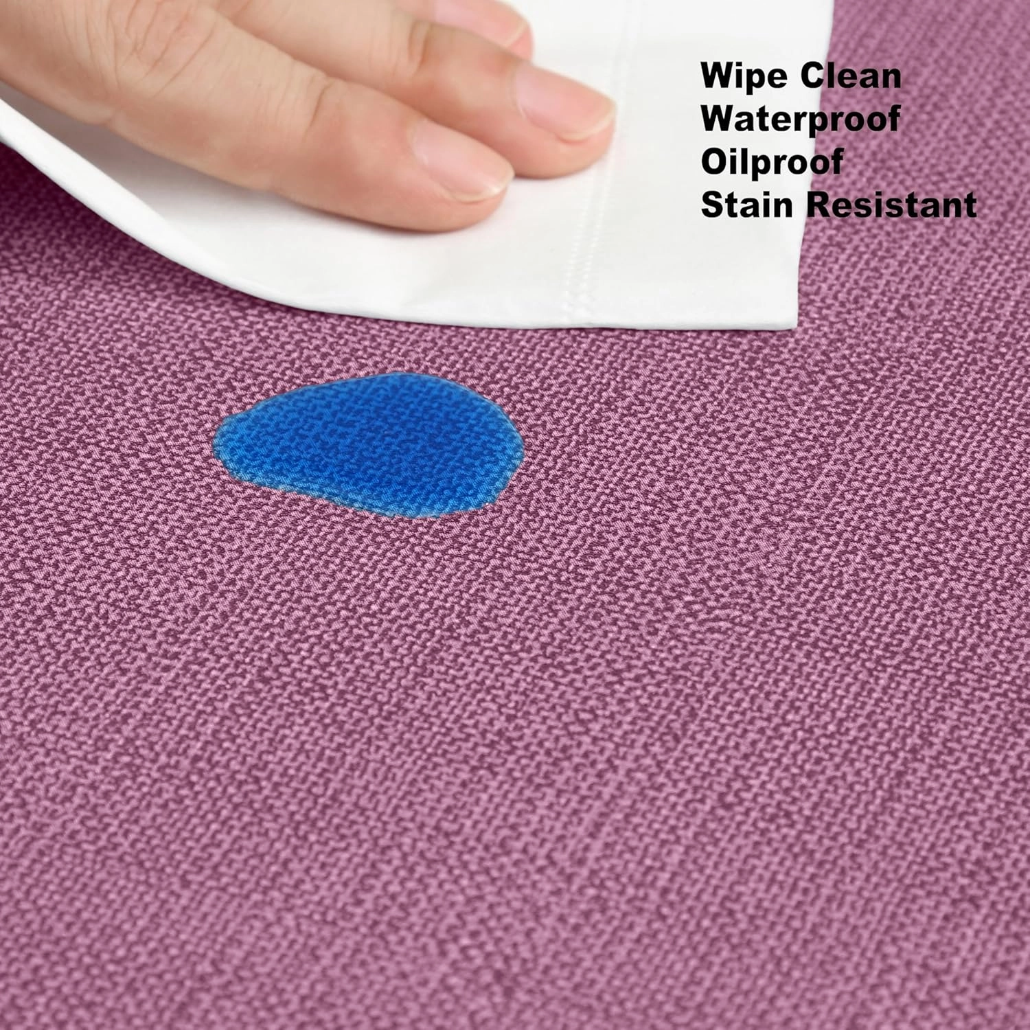 Cafe Hotel Linen Look Solid Color Heavy 4 Gauge Vinyl Flannel Backed Tablecloth, Indoor/Outdoor Wipe Clean Tablecloth, 60 Inch x 120 Inch Oblong/Rectangle, Burgundy