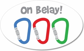 CafePress On Belay Wall Decal 35"x21" Oval Wall Decal, Vinyl Peel, Reusable Cling
