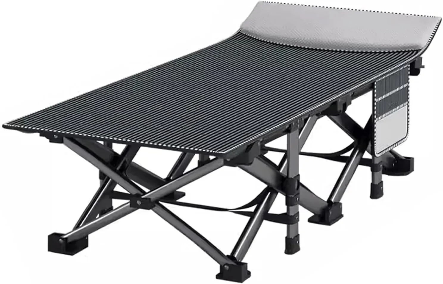 Camping Cot Double-Layer Oxford Fabric Folding Camping Bed W/Side Pockets Sleeping Cots for Adults Load 661 Lbs Folding Cot