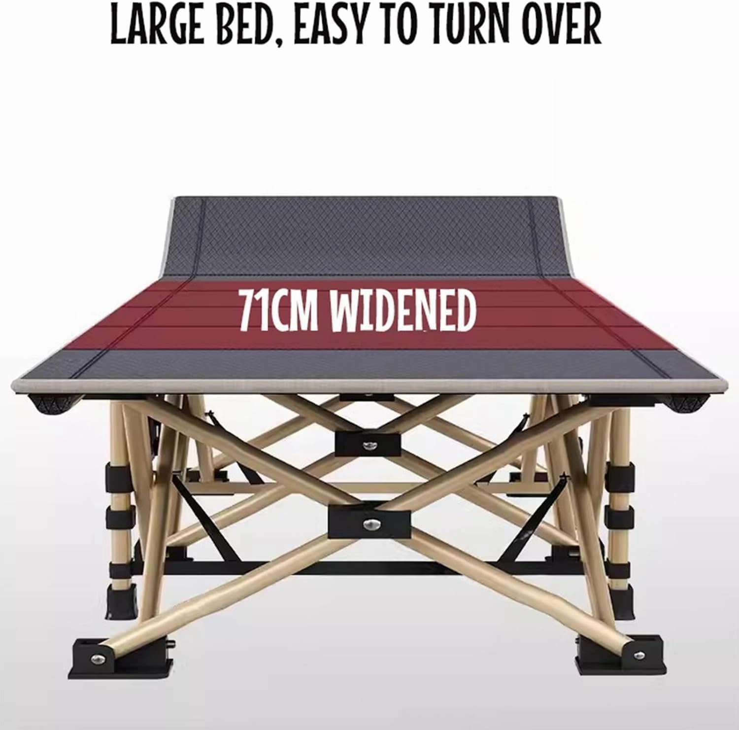 Camping Cot Oxford Cloth Sleeping Cots for Adults W/Carry Bag Reclining Chaise for Outdoor Load 190 Lbs Folding Camping Cot