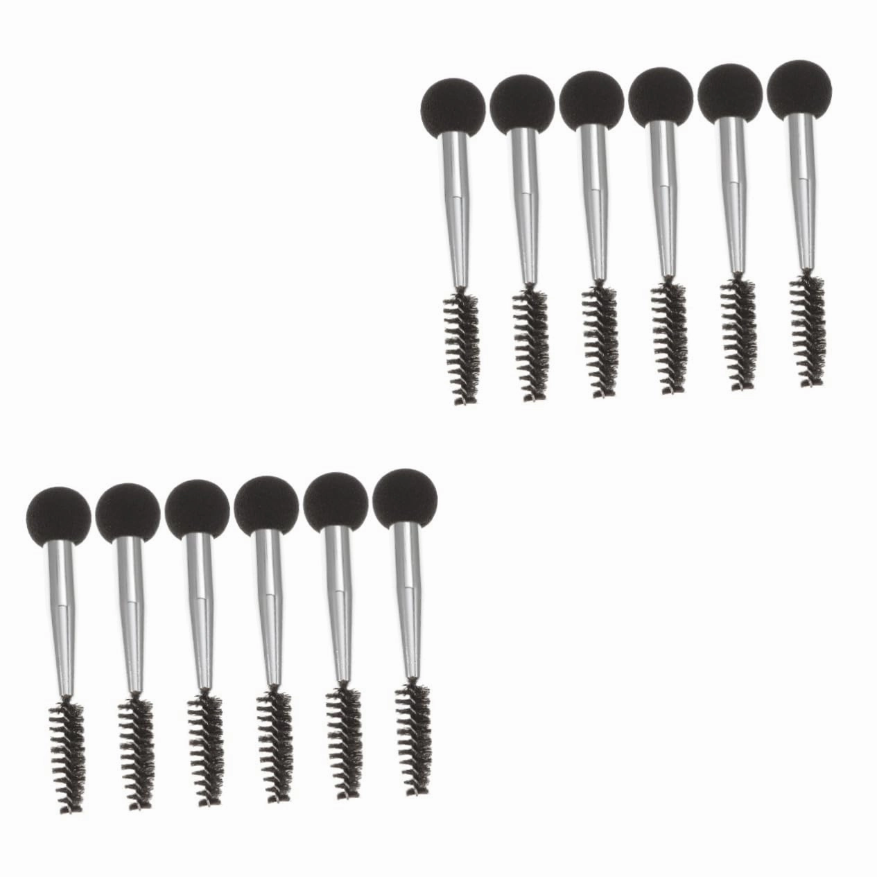 CANIGHT 12pcs Dual-ended Makeup Brush Applicator for Eyelash and Foundation Sponges for Blush and Mascara for Women and Girls