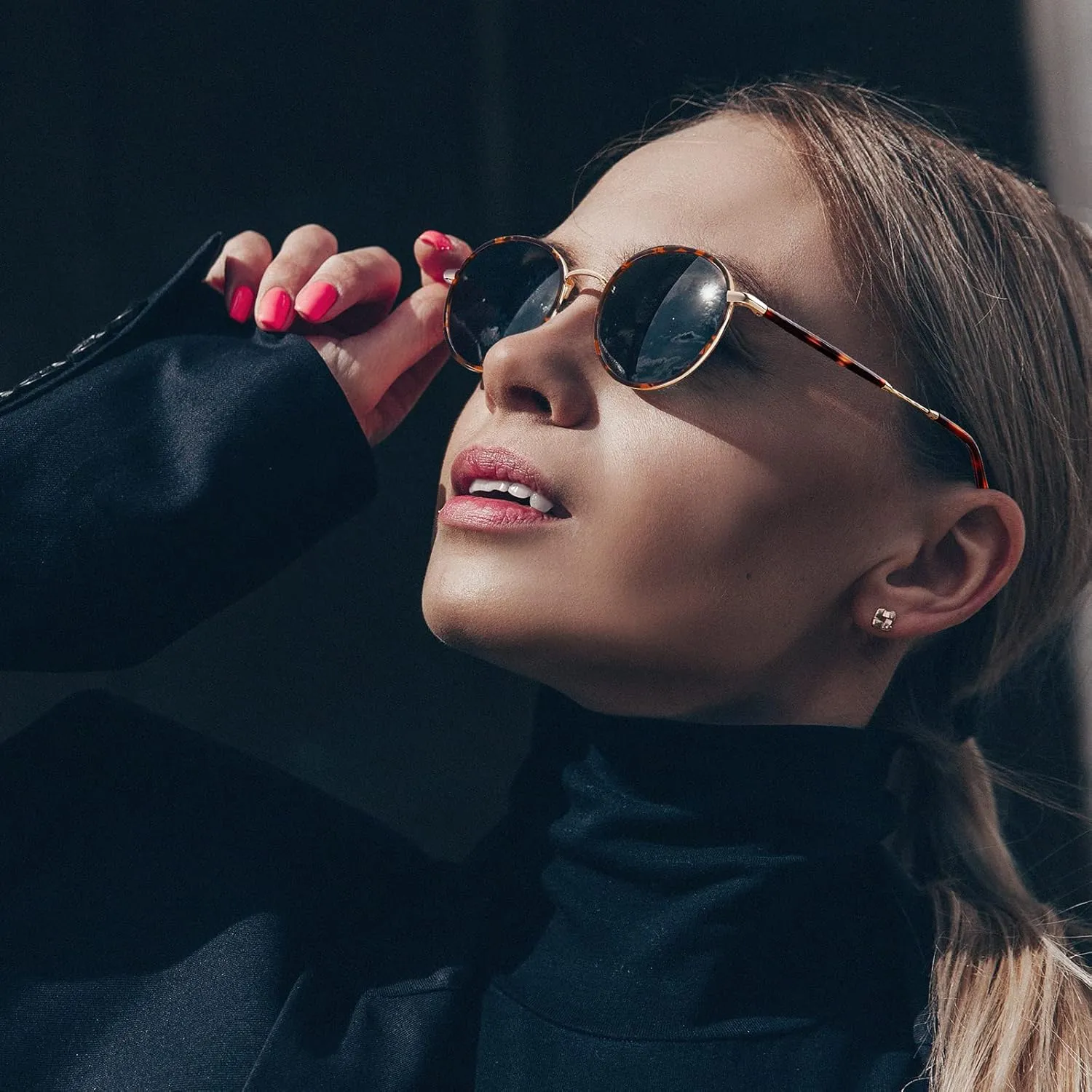 CARFIA Retro Small Round Polarized Womens Sunglasses UV Protection, Trendy Vintage Stylish Designer Sunglasses CA1949