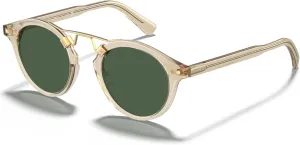 CARFIA Small Face Acetate Polarized Sunglasses for Women UV Protection, Retro Double Bridge Eyewears Metal Brow Round Sunnies