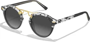 CARFIA Small Face Acetate Polarized Sunglasses for Women UV Protection, Retro Double Bridge Eyewears Metal Brow Round Sunnies