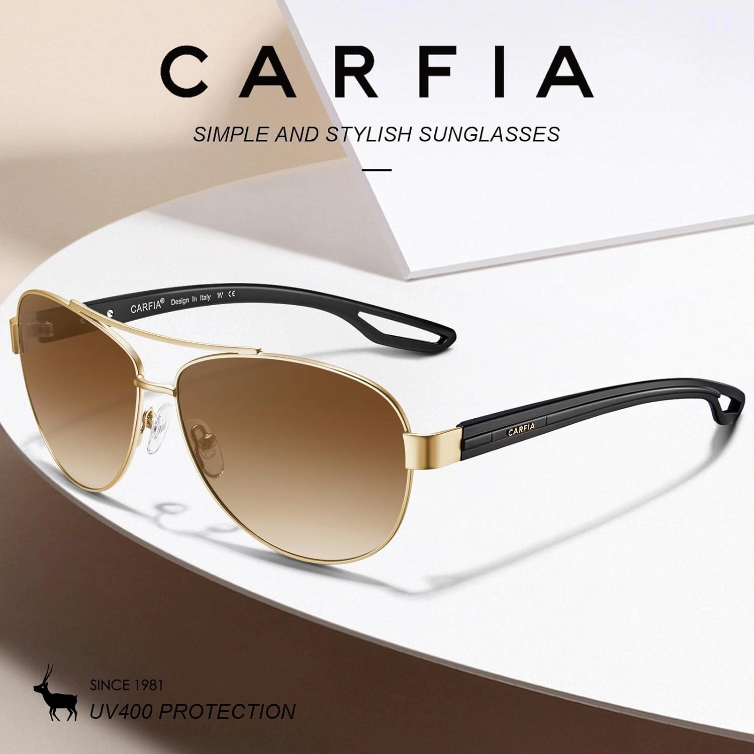 CARFIA Lightweight Retro Pilot Sunglasses for Women Polarized UV Protection, Trendy Outdoor Driving Lady Sunnies Metal Frame