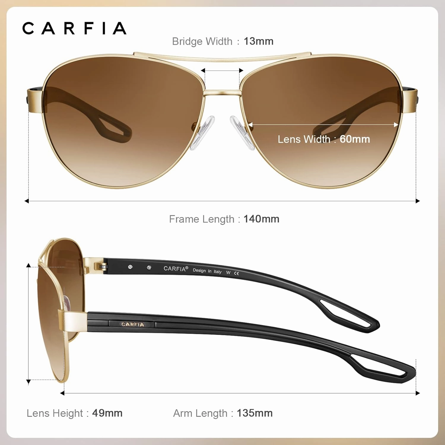 CARFIA Lightweight Retro Pilot Sunglasses for Women Polarized UV Protection, Trendy Outdoor Driving Lady Sunnies Metal Frame