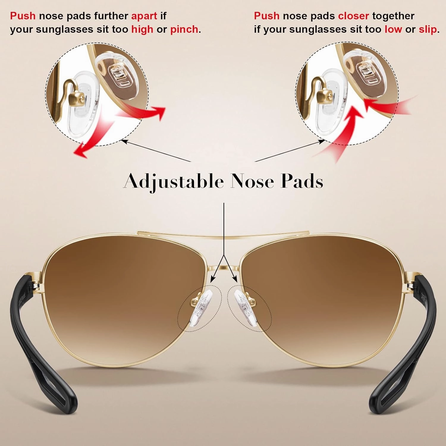 CARFIA Lightweight Retro Pilot Sunglasses for Women Polarized UV Protection, Trendy Outdoor Driving Lady Sunnies Metal Frame