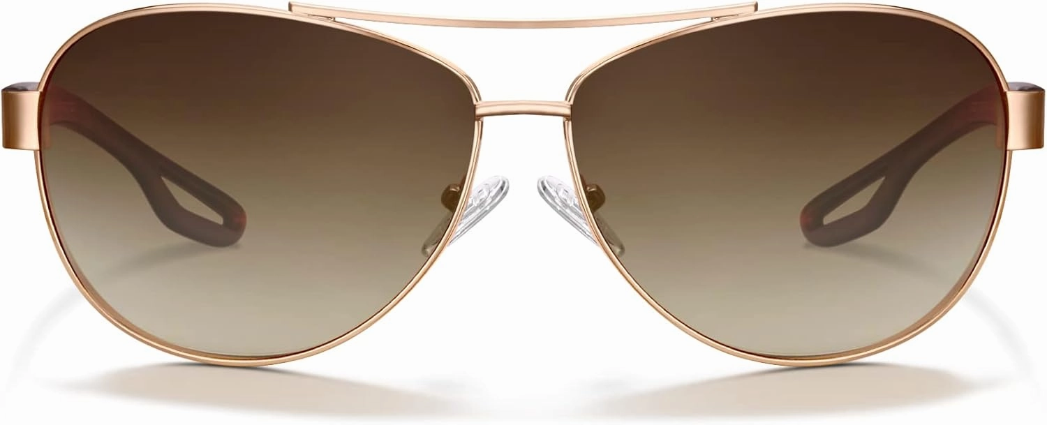 CARFIA Lightweight Retro Pilot Sunglasses for Women Polarized UV Protection, Trendy Outdoor Driving Lady Sunnies Metal Frame