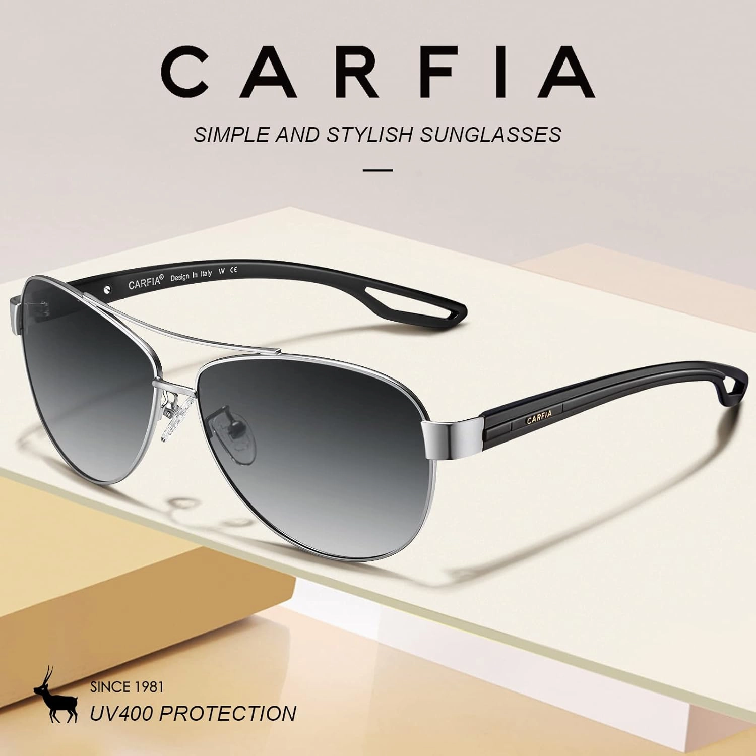 CARFIA Lightweight Retro Pilot Sunglasses for Women Polarized UV Protection, Trendy Outdoor Driving Lady Sunnies Metal Frame