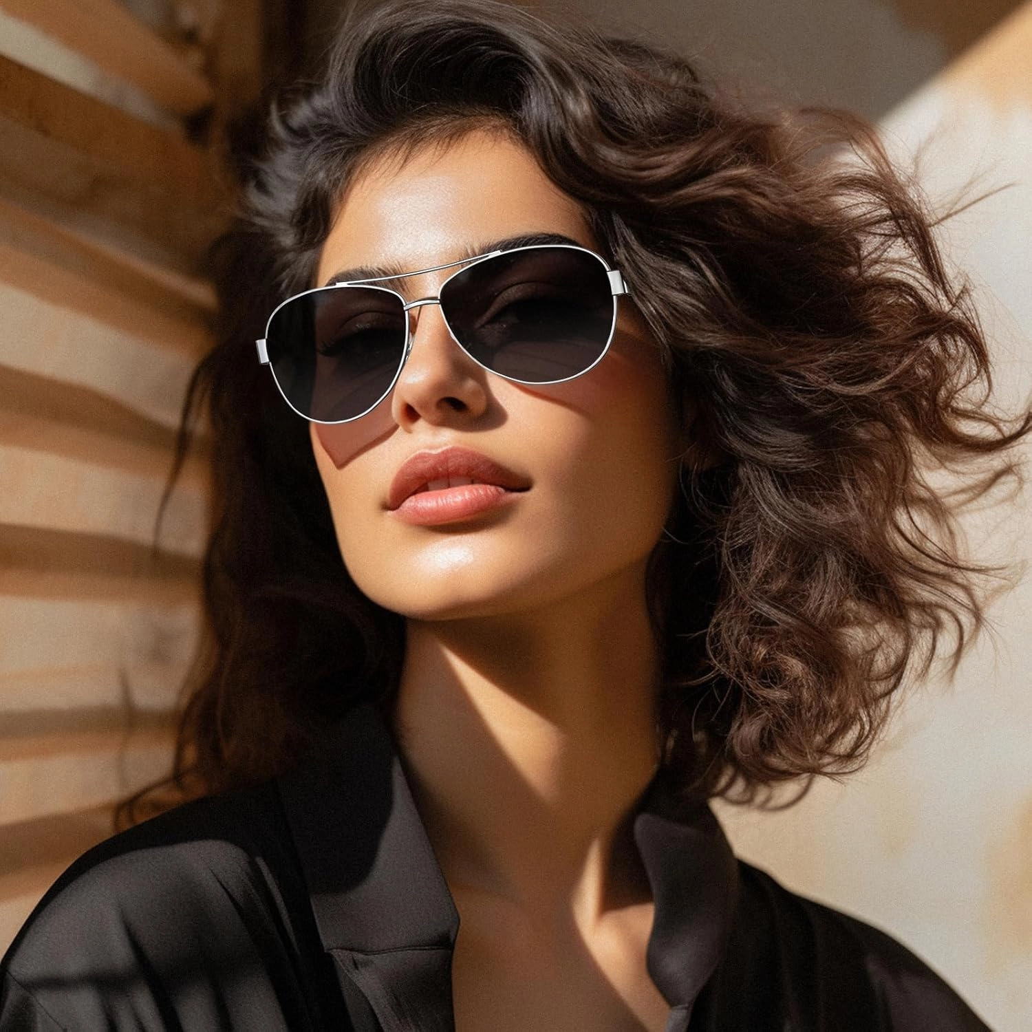 CARFIA Lightweight Retro Pilot Sunglasses for Women Polarized UV Protection, Trendy Outdoor Driving Lady Sunnies Metal Frame
