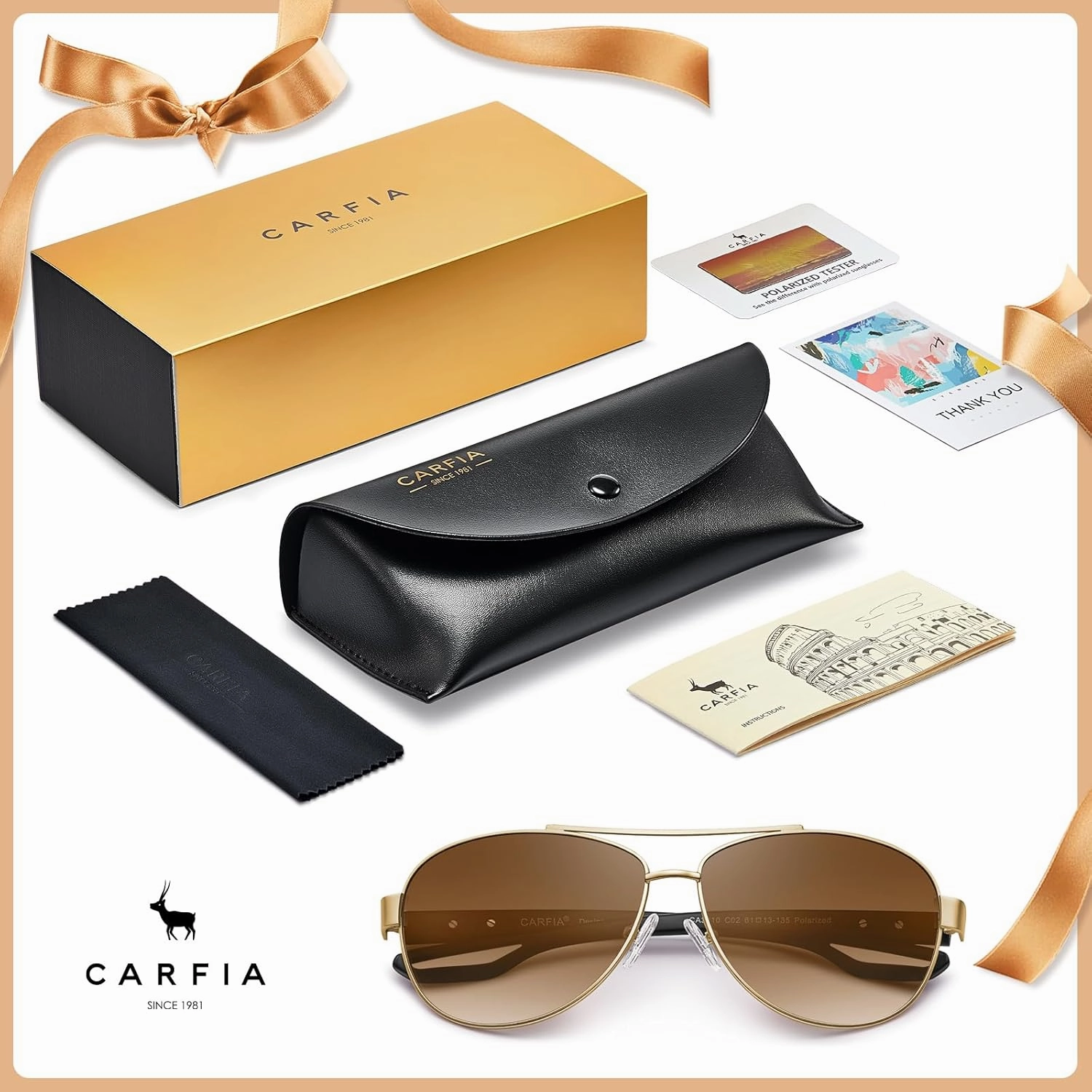 CARFIA Lightweight Retro Pilot Sunglasses for Women Polarized UV Protection, Trendy Outdoor Driving Lady Sunnies Metal Frame
