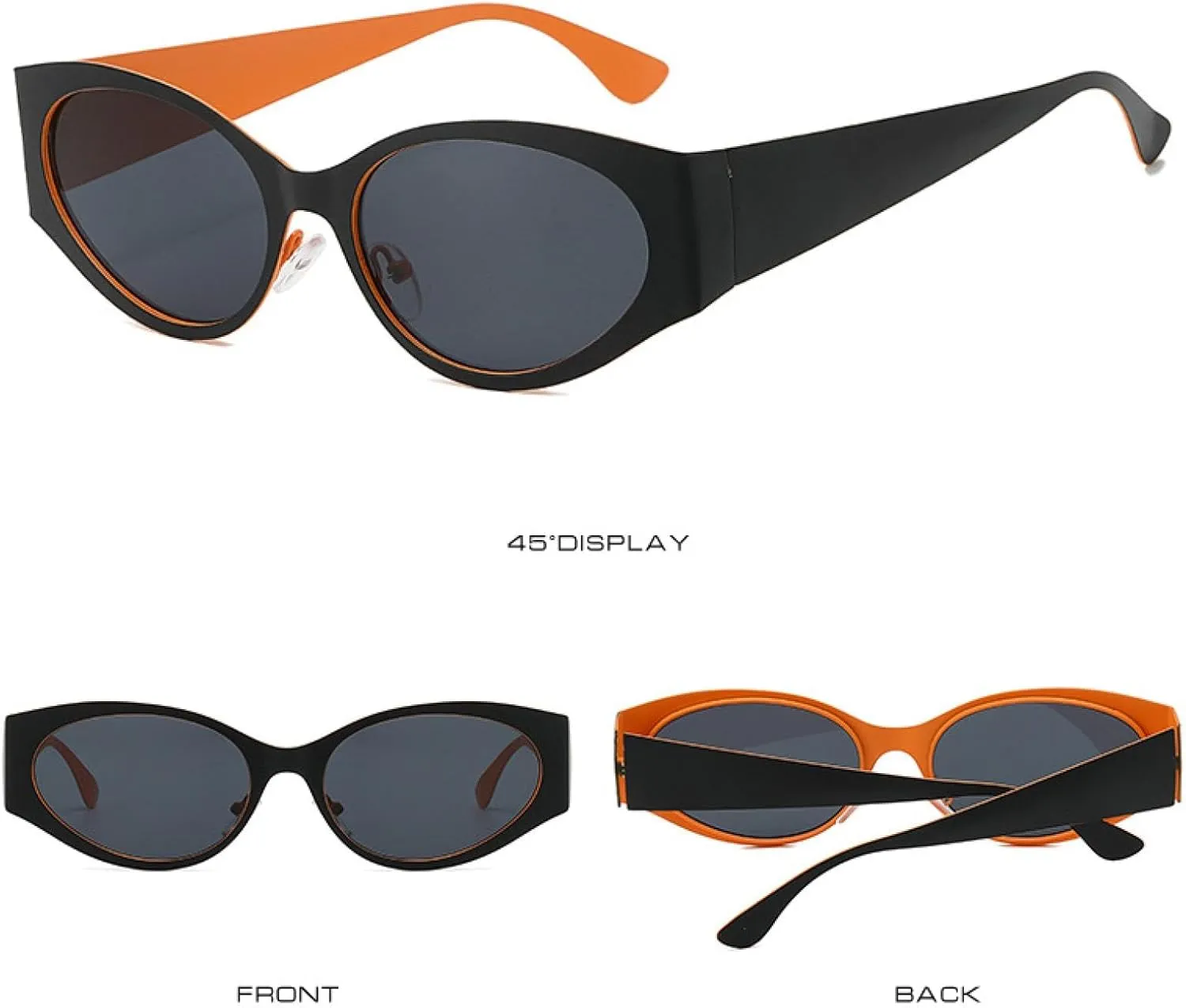 Cat Eye Alloy Sunglasses Woman Vintage Oval Gradient Sun Glasses Female Fashion