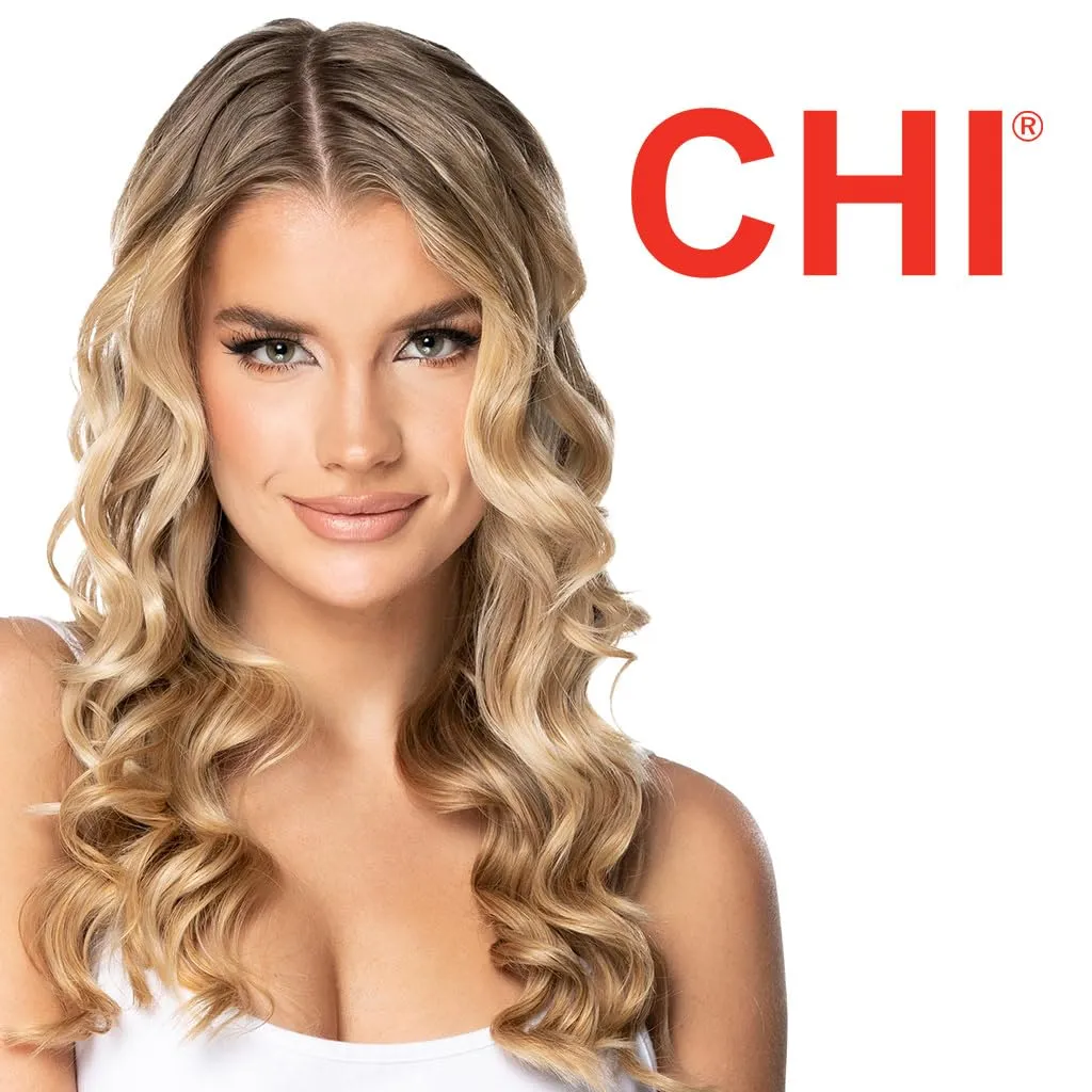 CHI Ceramic Curling Iron, Hair Curler for Smooth & Shiny Curls, Adjustable Temperature & Automatic Shut-Off, 1" Barrel, Black