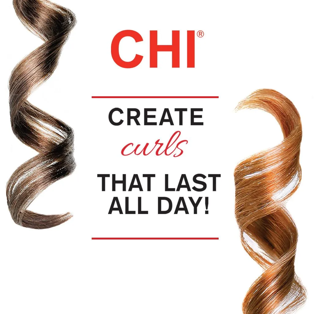 CHI Ceramic Curling Iron, Hair Curler for Smooth & Shiny Curls, Adjustable Temperature & Automatic Shut-Off, 1" Barrel, Black