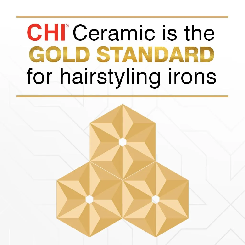 CHI Ceramic Curling Iron, Hair Curler for Smooth & Shiny Curls, Adjustable Temperature & Automatic Shut-Off, 1" Barrel, Black