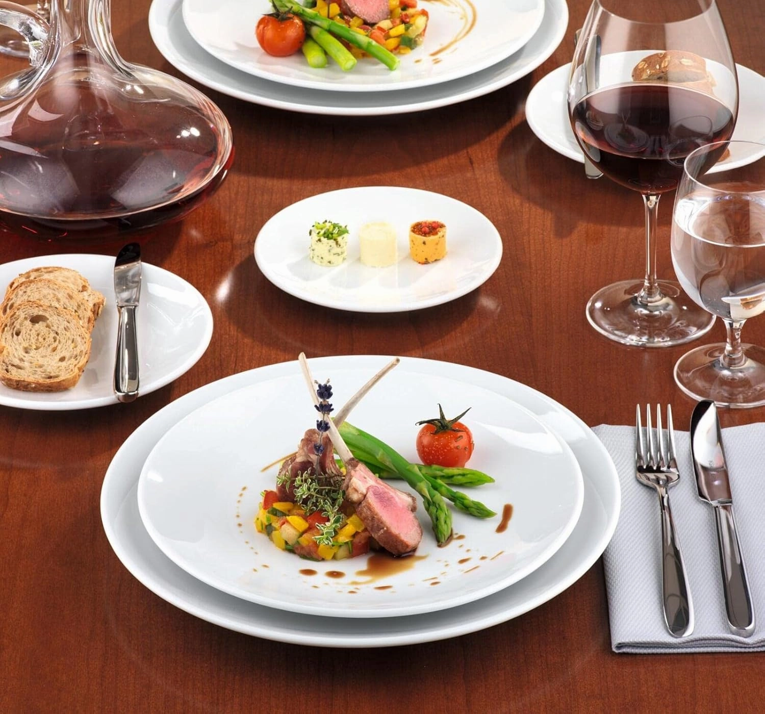 Commercial Dinnerware, Meran Porcelain Flat Coup Plate, Small Dinner Plate, White, 10-Inch, Set of 6