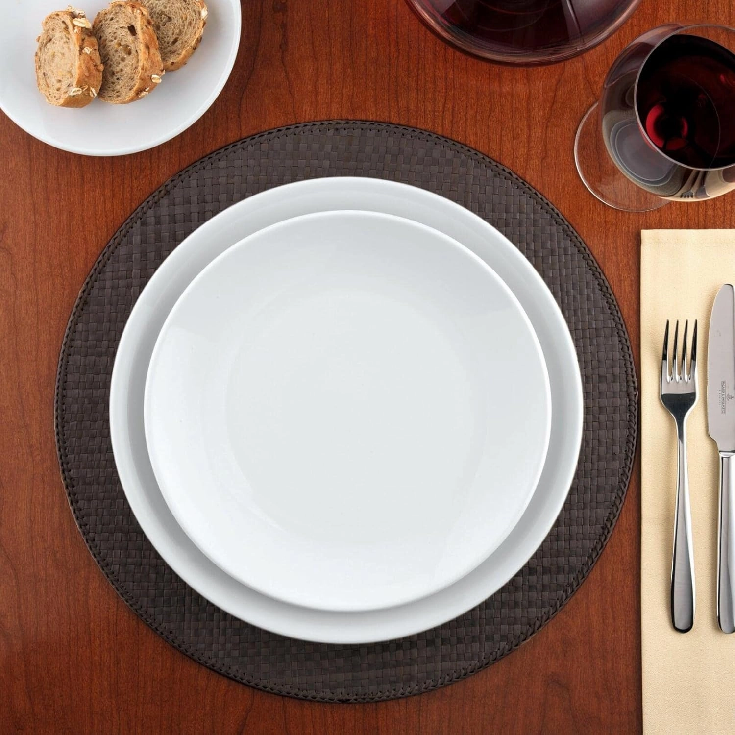 Commercial Dinnerware, Meran Porcelain Flat Coup Plate, Small Dinner Plate, White, 10-Inch, Set of 6