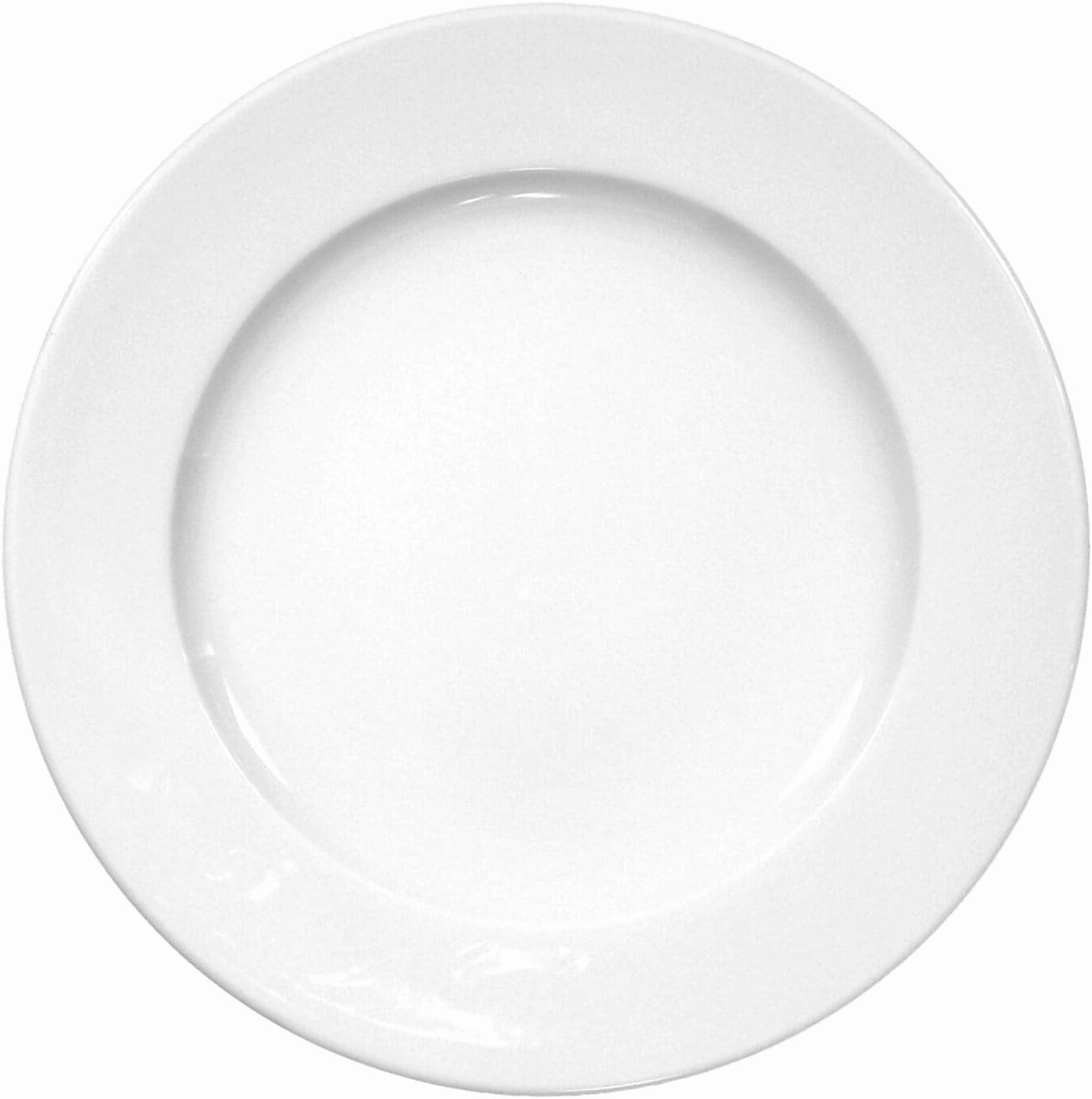 Commercial Dinnerware, Meran Porcelain Flat Plate with Rim, Dessert/Bread Plate, White, 6.8-Inch, Set of 6