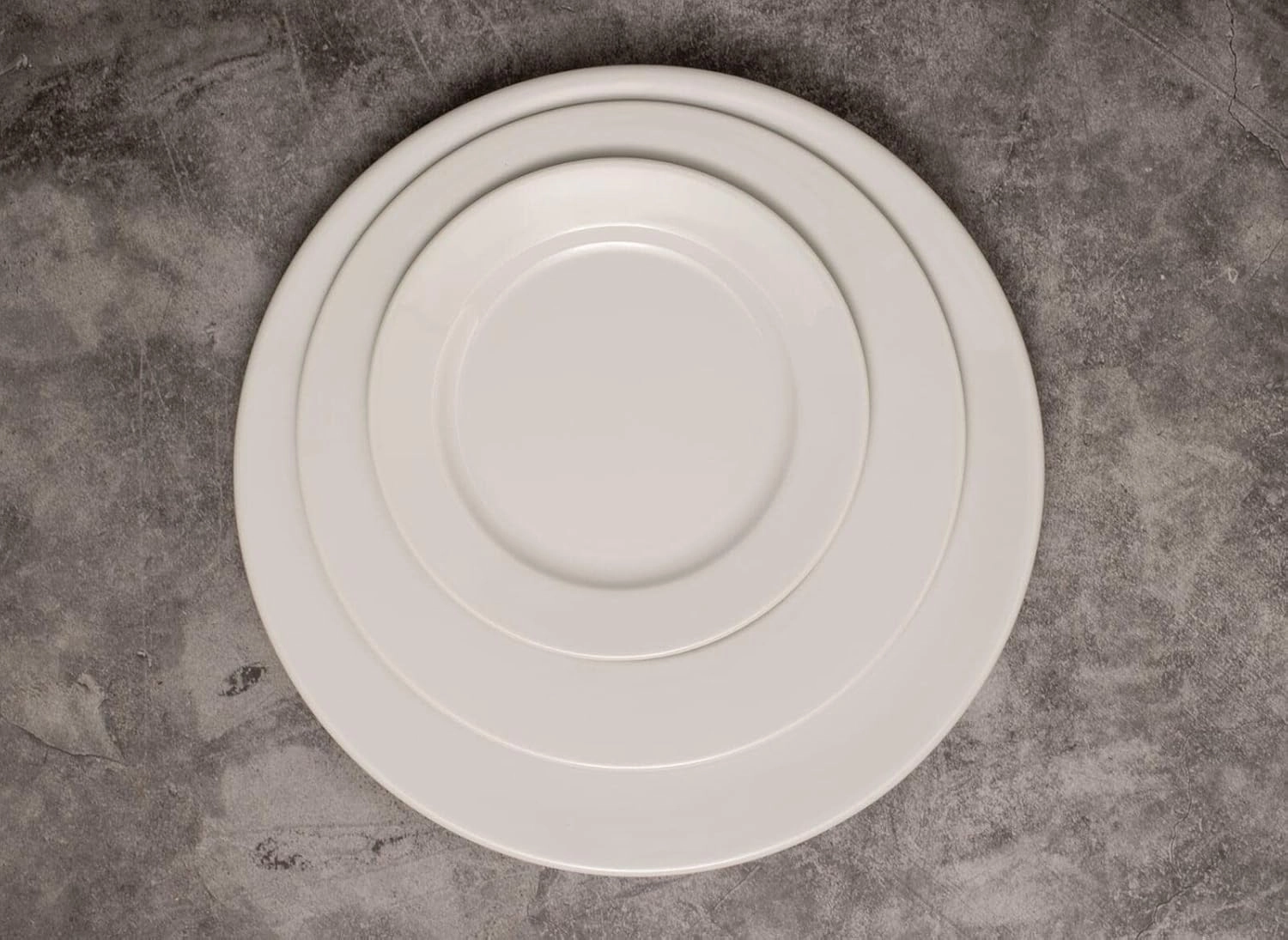 Commercial Dinnerware, Meran Porcelain Flat Plate with Rim, Dessert/Bread Plate, White, 6.8-Inch, Set of 6