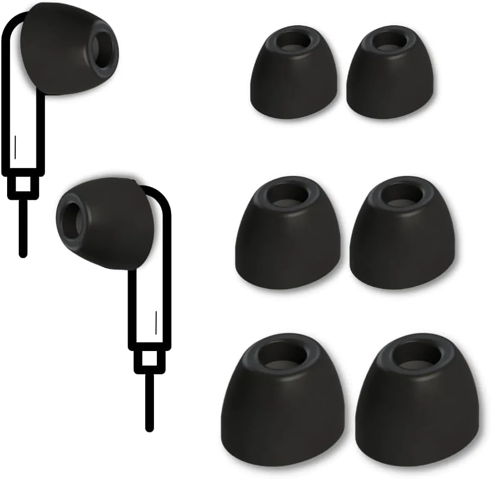 Comply 400 Core Series | Memory Foam Replacement IEM Ear Tips for Campfire Audio, Sennheiser, & More | Superior Noise Isolation, Ultimate Comfort, Secure Fit | Oval, Black, Small (3 Pairs)