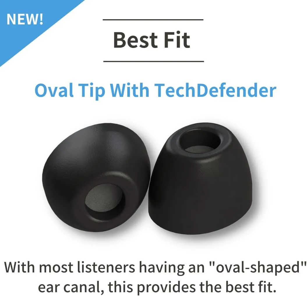 Comply 400 Core Series | Memory Foam Replacement IEM Ear Tips for Campfire Audio, Sennheiser, & More | Superior Noise Isolation, Ultimate Comfort, Secure Fit | Oval, Black, Small (3 Pairs)