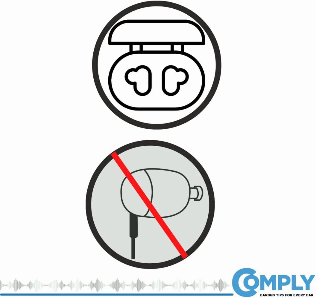 Comply Memory Foam Replacement Earbud Tips Designed for Samsung Galaxy Buds2 Pro | Ultimate Comfort, Secure Fit, Superior Noise Isolation | Anti Slip, Prevent From Falling Out, Black, Large (3 Pairs)