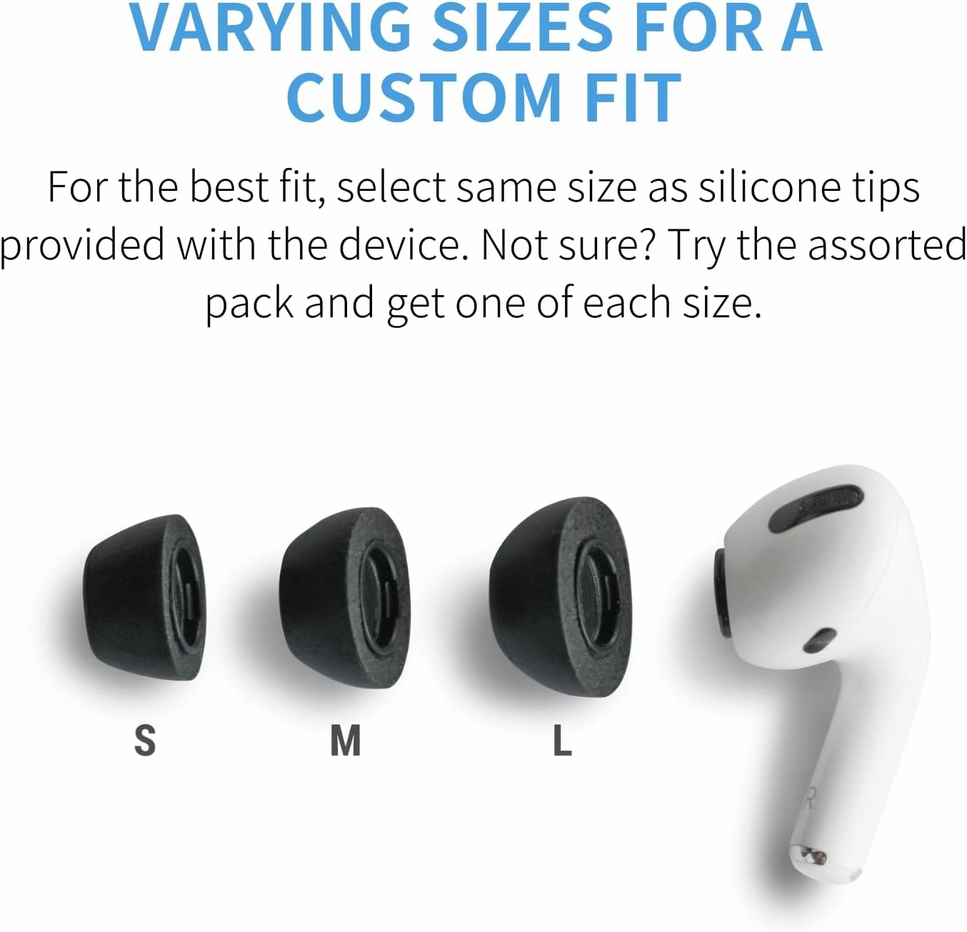 Comply Memory Foam Replacement Earbud Tips for Apple AirPods Pro 1 & 2 | Ultimate Comfort, Secure Fit, Superior Noise Isolation | Anti Slip, Prevent From Falling Out | Black, Small (3 Pairs)