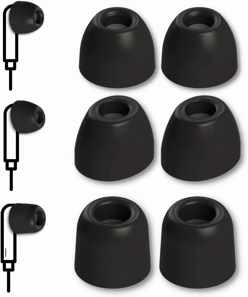 Comply SmartCore | Memory Foam Replacement IEM Ear Tips for Most Wired Devices | Superior Noise Isolation, Ultimate Comfort, Secure Fit | Variety, Black, Medium (3 Pairs)