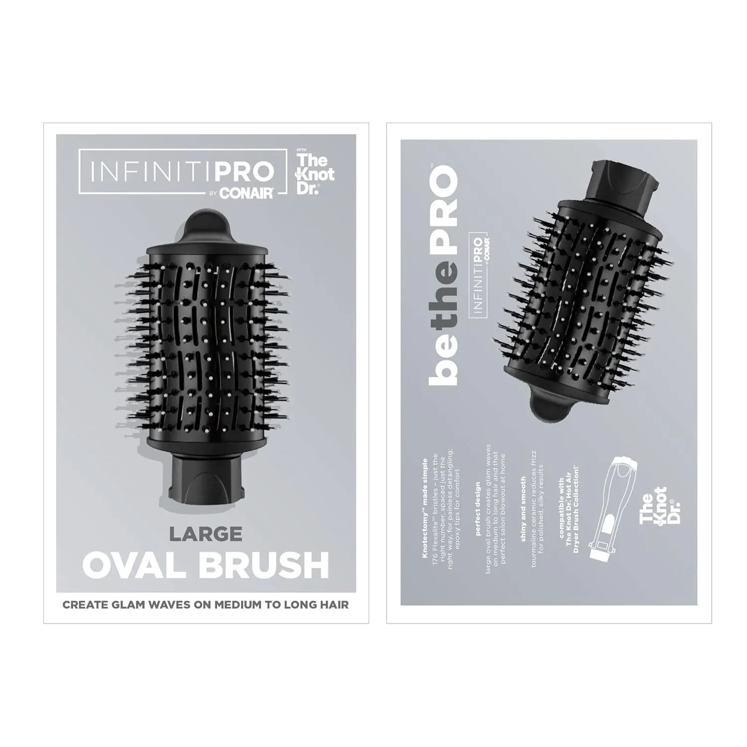 Conair INFINITIPRO BY CONAIR Large Oval Brush, Create Glam Waves on Medium to Long Hair, Compatible with INFINITIPRO BY CONAIR The Knot Dr. Dryer Brushes