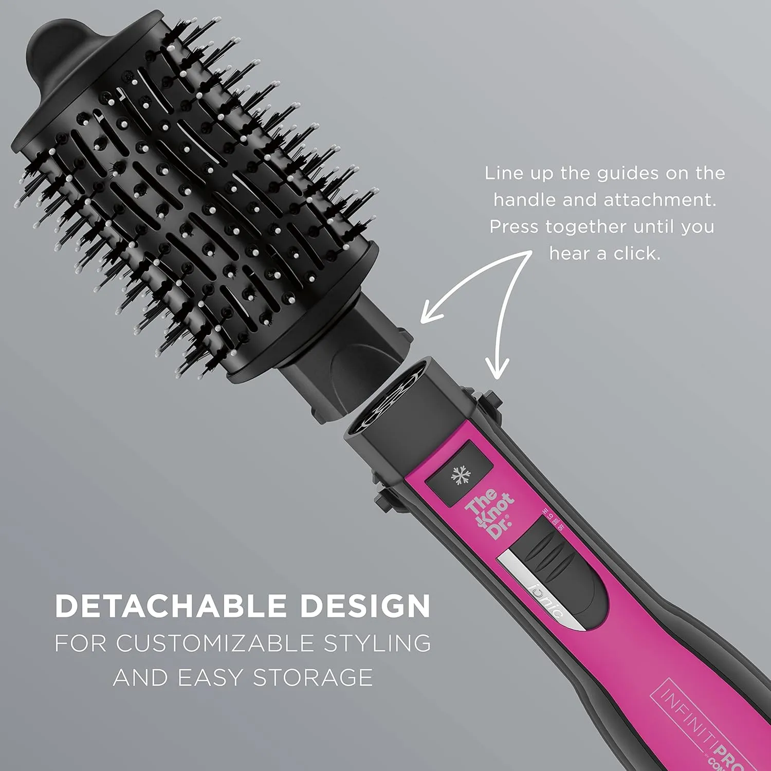 Conair INFINITIPRO BY CONAIR Large Oval Brush, Create Glam Waves on Medium to Long Hair, Compatible with INFINITIPRO BY CONAIR The Knot Dr. Dryer Brushes