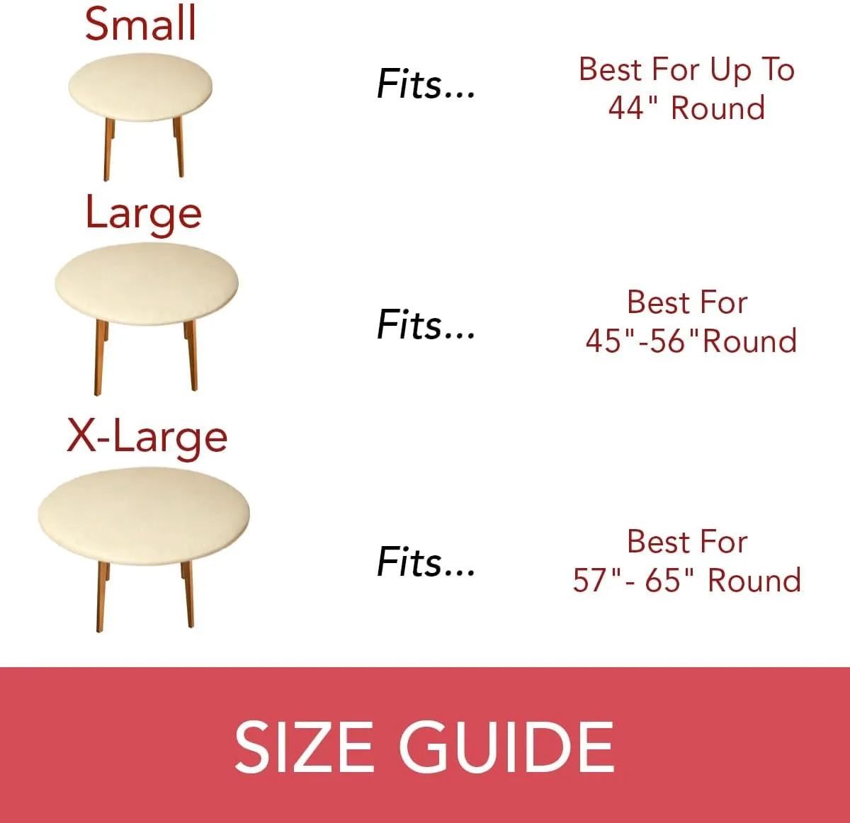 Covers For The Home Deluxe Elastic Edged Flannel Backed Vinyl Fitted Table Cover - Basketweave (Beige) Pattern - Small Round Oblong Oval - Fits Tables up to 40" - 44" Diameter