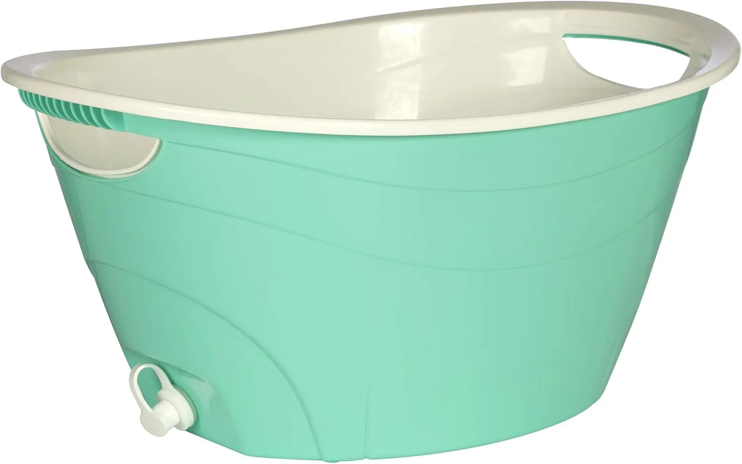 CreativeWare Double Walled Party Tub with Drain Spout, 4.375 Gallon, Aqua