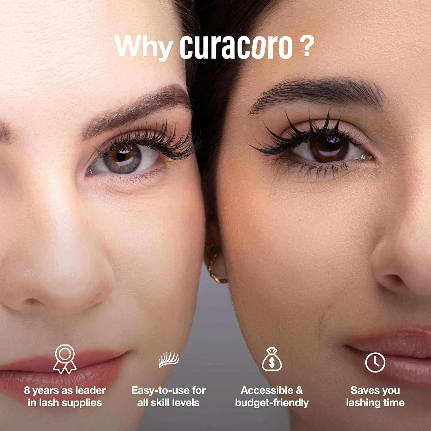 Curacoro Promade 500 Fans - 3D to 16D Handmade Volume Lash Fans, C CC D DD L M Curls, Thickness 0.03~0.1mm, 8–20mm Length, Long-Lasting Eyelash Extension Fans (10D-0.03 CC, 11mm)